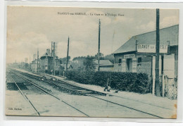 76 BLANGY Sur BRESLE  La Gare Des Voyageurs Et Le Village Huet  - Commerce De Grains Maison Mathon  1920     /D23 2021 - Blangy-sur-Bresle