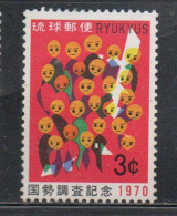 RYUKYU ISLANDS US POSSESSIONS IN JAPAN 1970 CENSUS 3c MNH - Ryukyu Islands
