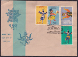 BHUTAN 1964 Dance,Culture,Tradition, Cham,2,3,5 & 20 CH Chhetrum, FDC Cover (**) BHOUTAN - Bhoutan