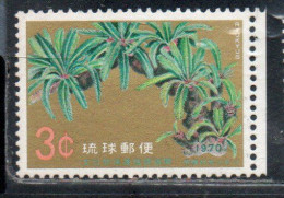 RYUKYU ISLANDS US POSSESSIONS IN JAPAN 1970 PROTECTION OF NATIONAL TREASURES GREAT CYCAD OF UNE 3c MNH - Riukiu-eilanden