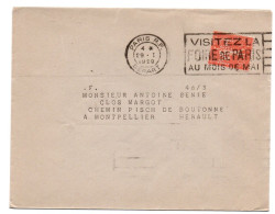 Semeuse Perforé MH - Flamme Foire De Paris 01.1929 - Cartas & Documentos
