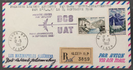 France, Premier Vol PARIS / SALISBURY / JOHANNESBURG Sur Enveloppe 14.9.1960 Par DC8 - (B1594) - Erst- U. Sonderflugbriefe