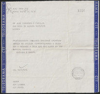 Telegram/ Telegrama - Porto > Lisboa -|- Postmark - ESTAÇÃO CENTRAL TELEGRÁFICA. LISBOA. 1979 - Cartas & Documentos