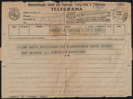 Telegram/ Telegrama - Gouveia > Lisboa-|- Postmark - TELEGRAFOS. Lisboa. 1945 - Storia Postale