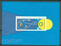 1965 The Year Of Quiet Sun,satellites,Earth,Moon,CUBA,Bl.26,MNH - Südamerika