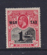 ST HELENA  - 1919 George V Surch. War Tax 1d 1d+1d Hinged Mint (a) - Saint Helena Island