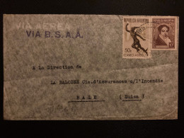 LETTRE IGUAZU Par Avion Pour La SUISSE TP 50c + 10c OBL.15 OCT ? BUENOS AIRES + Griffe VIA B.S.A.A. - Cartas & Documentos