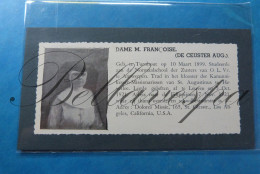 DE CEUSTER A. Dame M.Franqoise. Tunrhout 1899, Missie- KloosterHeverlee, Filipijnen Dolores Mission Los Angeles USA - Unclassified