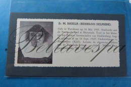 BIDDELOO Delphine Zuster M.Basilia Turnhout 1901, Huldenberg Onderwijzeres Kiel Mechelen - Unclassified