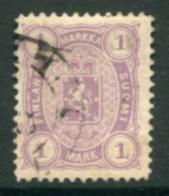 FINLAND 1882  1 Mk. Pale Mauve On Medium To Thick Paper, Perforated 12½ Used. Michel 19 By - Usados