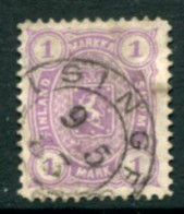 FINLAND 1882  1 Mk. Pale Mauve On Medium To Thick Paper, Perforated 12½ Used. Michel 19 By - Usati