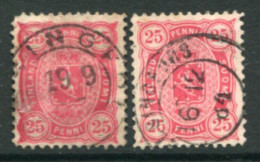 FINLAND 1881-82  25 P.in Two Shades  On Medium To Thick Paper, Perforated 12½ Used. Michel 17Bya-b - Usados