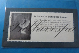 HENDRICKX Jeanne, Zuster Stanislas Turnhout 1917, Klooster Antwerpen, St Pieters Lille - Ohne Zuordnung