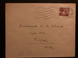 LETTRE TP PAYSANNE 6F OBL.MEC.21-9 1957 PARIS XIII (AN.3) + ANNEXE - 1957-1959 Oogst