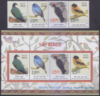 India 2016 Series 1: Near Threatened Birds 4v Set + Miniature Sheet MS MNH As Per Scan - Spechten En Klimvogels