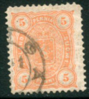 FINLAND 1882  5 P. Salmon Perforated 12½ Used. Michel 13Byb - Gebruikt