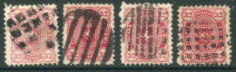 FINLAND 1875 32 P. Perforated 11 Used With Cork Or Wooden Cancellers (4).  Michel 18 Ax-y - Used Stamps