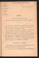 (militaria)  Note Au Sujet Des Hommes De Troupe Détachés Comme ,interprètes Ds L'armée Anglaise  (PPP45913) - Francese