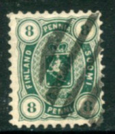 FINLAND 1875 8 P. Perforated 11 Used With Cork Or Wooden Canceller  Michel 14 Ayc - Usados