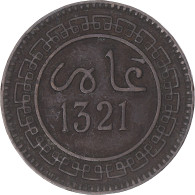 Monnaie, Maroc, 'Abd Al-Aziz, 5 Mazunas, 1903/AH1321, Paris, TTB, Bronze - Maroc