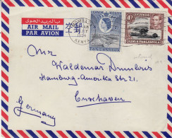 KENYA , UGANDA & TANGANYIKA 1954 AIRMAIL LETTER SENT FROM MOMBASA TO GERMANY - Kenya, Uganda & Tanganyika