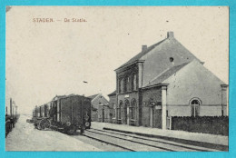 * Staden (West Vlaanderen) * De Statie, La Gare, Bahnhof, Railway Station, Train, Zug, Tram, Unique, Old, Rare - Staden