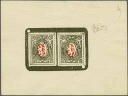 Czech Legion In Siberia 1919 Lion Issue, Two Embossed Colour Proofs In Sheetlet (3206, T32) - Légion En Sibérie