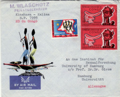 CONGO 1966 LETTER SENT TO HAMBURG - Storia Postale