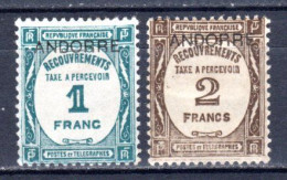 ANDORRA Französisch, 1932, Postauftrags-Portomarken, Ungebraucht * - Ongebruikt