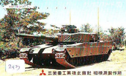 Télécarte JAPON *MILITARY TANK  TANK (243) War Tank * MILITAIRY LEGER ARMEE - Armée