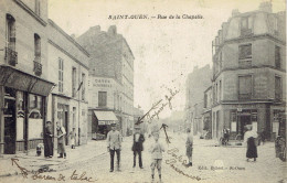 93 Saint-ouen Rue De La Chapelle Café Caves Coiffeur Animation 1918 - Saint Denis