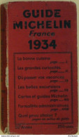 Guide Rouge MICHELIN 1934 30ème édition France - Michelin-Führer