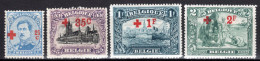 BELGIEN, 1918 4 Werte Rotes Kreuz Mit Rotem Aufdruck, Ungebraucht * - 1918 Cruz Roja