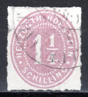 SCHLESWIG-HOLSTEIN, 1865 Freimarke Ziffer Im Perlenoval, Gestempelt - Schleswig-Holstein