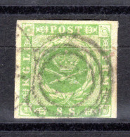 DÄNEMARK, 1854 Freimarke Kroninsignien Im Lorbeerkranz, Gestempelt - Used Stamps