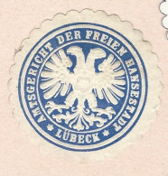 Cachet De Fermeture -  Lubeck   - Amtsgerichtder  Freien Hansestadt - Seals Of Generality