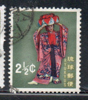 RYUKYU ISLANDS US POSSESSIONS IN JAPAN 1961 1964 DANCER 2 1/2c USED USATO OBLITERE' - Riukiu-eilanden