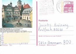 Deutschland Bildpostkarte Bad Hersfeld - Rathaus; Kirche; Brunnen; Festspiel Stadt - Cartoline Illustrate - Usati