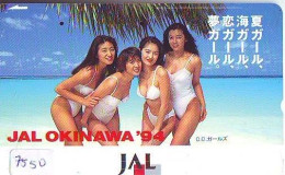 Télécarte Japon * EROTIQUE * JAL * OKINAWA (7550)  EROTIC PHONECARD JAPAN * TK * BATHCLOTHES * FEMME SEXY LADY LINGERIE - Fashion