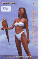 Télécarte Japon * EROTIQUE * PERROT (7551)  EROTIC PHONECARD JAPAN * TK * BATHCLOTHES * FEMME SEXY LADY LINGERIE - Mode