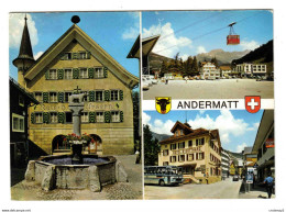 Suisse Uri ANDERMATT N°6089 Hôtel St Gotthard Car BUS Ancien Télécabine VW Käfer Et Combi VOIR DOS - Andermatt