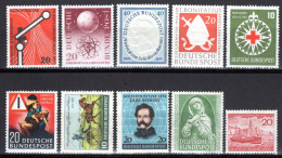 DEUTSCHLAND BRD, 1952/55 Lot Einzelwerte, Postfrisch ** - Ungebraucht