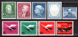 DEUTSCHLAND BRD, 1952/55 Lot Einzelwerte, Postfrisch ** - Ungebraucht