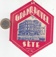 ETIQUETA - STICKER - LUGGAGE LABEL  GRAND HOTEL  - SETE - FRANCE - Etiquettes D'hotels