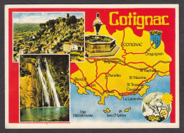 069354/ COTIGNAC, Vue Générale, Cascade, Fontaine, Carte Géographique Du 83 - Cotignac
