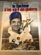 CINEMA / TRES BELLE AFFICHE ORIGINALE LE FACTEUR S EN VA EN GUERRE 1966 / 120 X 160 CM / AZNAVOUR / GALABRU - Affiches