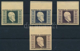 ** Ausztria 1946 Renner Mi 772B - 775B ívszéli Sor Japán Papíron (Mi EUR 280.-++) (2Sch Kis Rozsdafolt / Light Stain) - Otros & Sin Clasificación