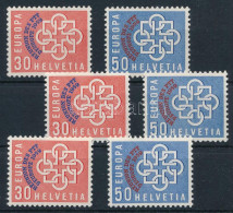 ** Svájc 1959 3 Db Sor Mi 681-682 (Mi EUR 120,-) - Other & Unclassified