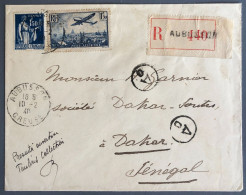 France, PA N°9 Sur Enveloppe D'Aubusson 10.2.1940 Pour Le Sénégal - (W1255) - 1927-1959 Cartas & Documentos