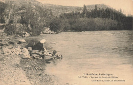 Le Teil * Lavoir Laveuse Lavandière Blanchisseuse , Vue Sur Les Bords Du Rhône - Le Teil